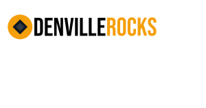 Denville Rocks logo: orange circle with a dark diamond to the left of the text, which reads DENVILLE ROCKS in black and orange.